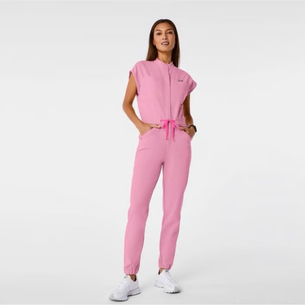 Figs Limited Edition Rafaela Scrub Jumpsuit in “Chalk Pink” (Size Medium)